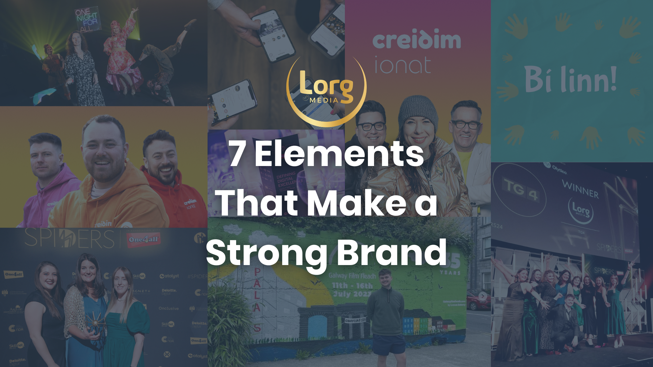 A collage filled with samples of branding from Lorg Media as well as brands we have worked with.